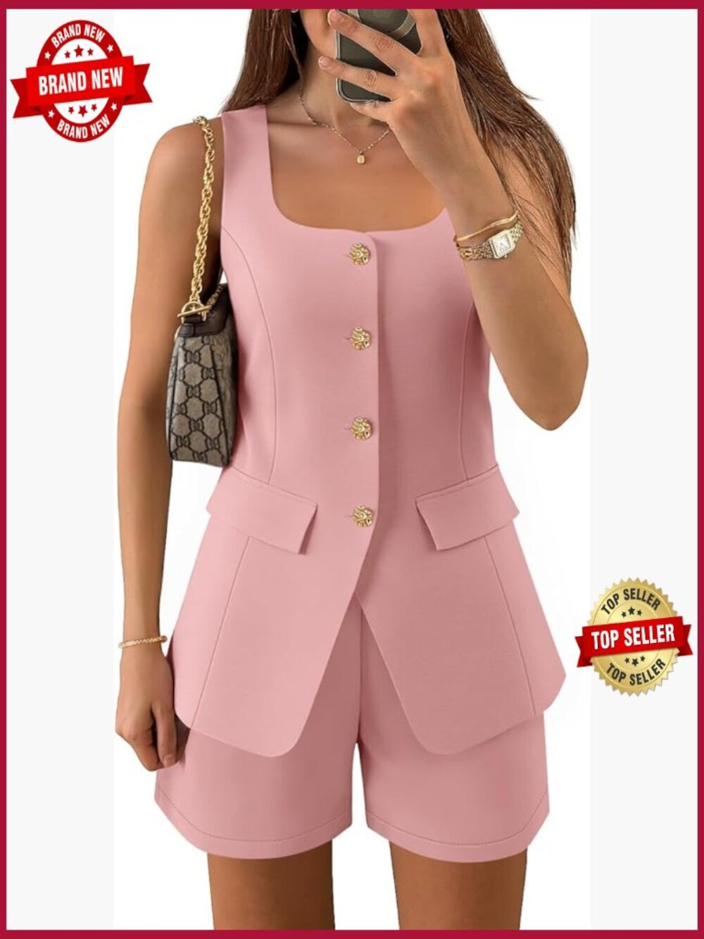Women's 2 Piece Short Set Sleeveless Vest & Shorts